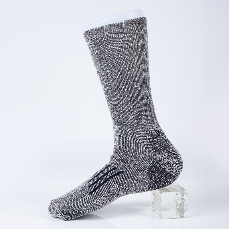 Wool men's socks with long elastic, full wool loops, thick needles, 108 stitches, reverse yarn knitting, long tube sheepskin