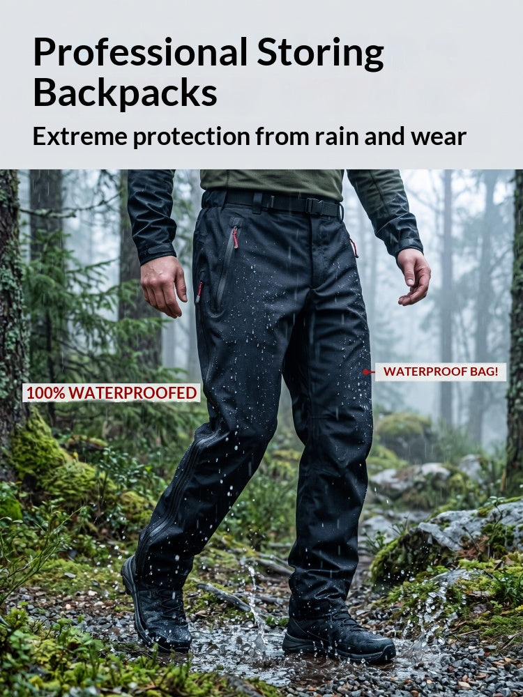 Men's Outdoor Hunting Fishing Hard Shell Waterproof Windproof Breathable Print Pants Raincoat with Ventilation Panels