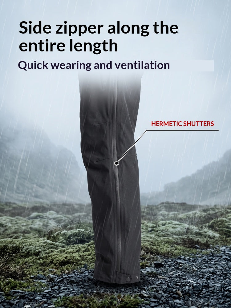 Men's Outdoor Hunting Fishing Hard Shell Waterproof Windproof Breathable Print Pants Raincoat with Ventilation Panels