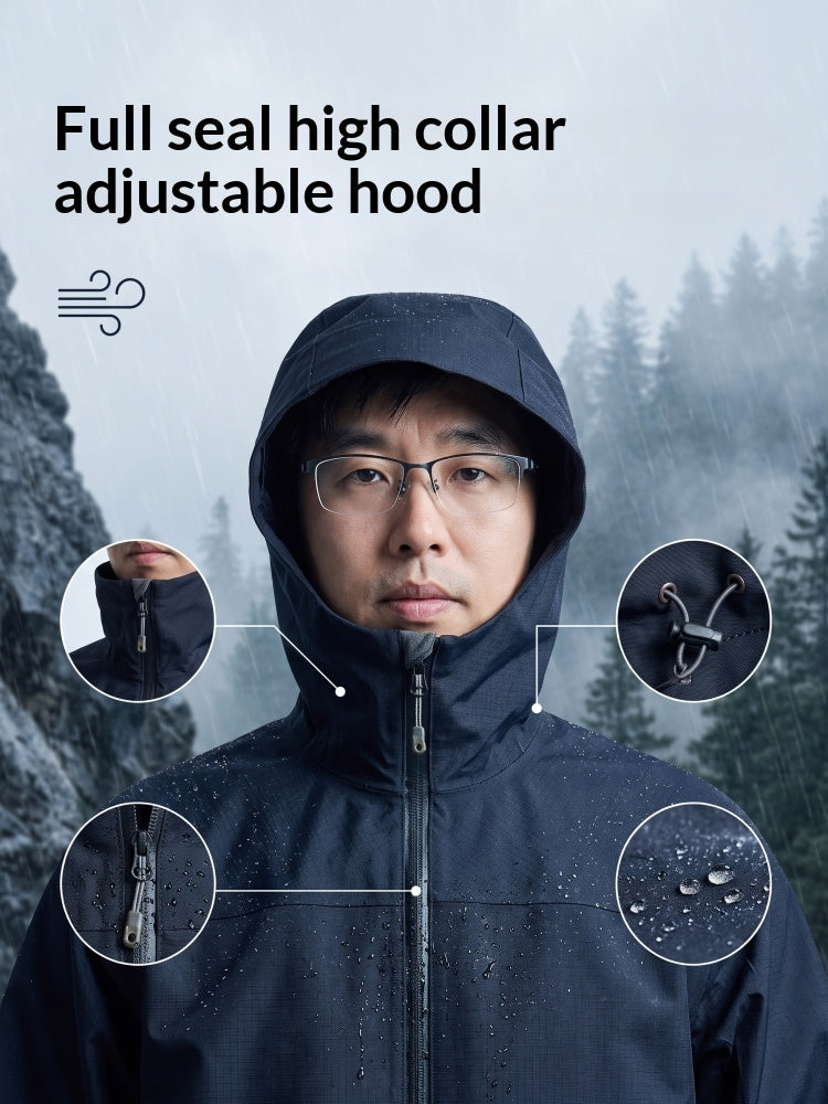 Men's Waterproof Windproof Breathable Hard Shell Hunting Raincoat Dew Point Jacket Fishing and Hunting Apparel