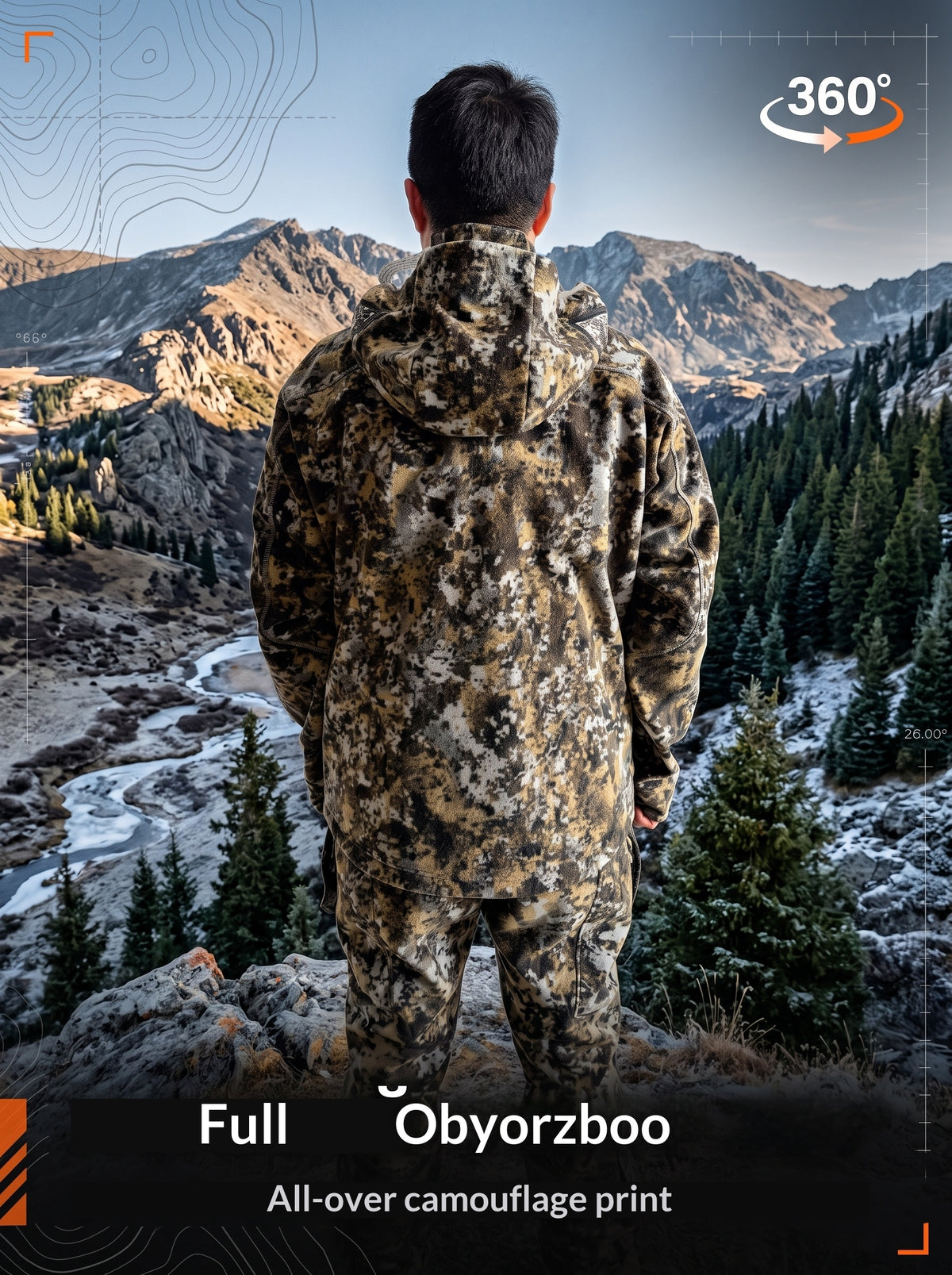 Polyester Fleece Hunting Jacket, Warm Synthetic Fabric, Camouflage Jacket