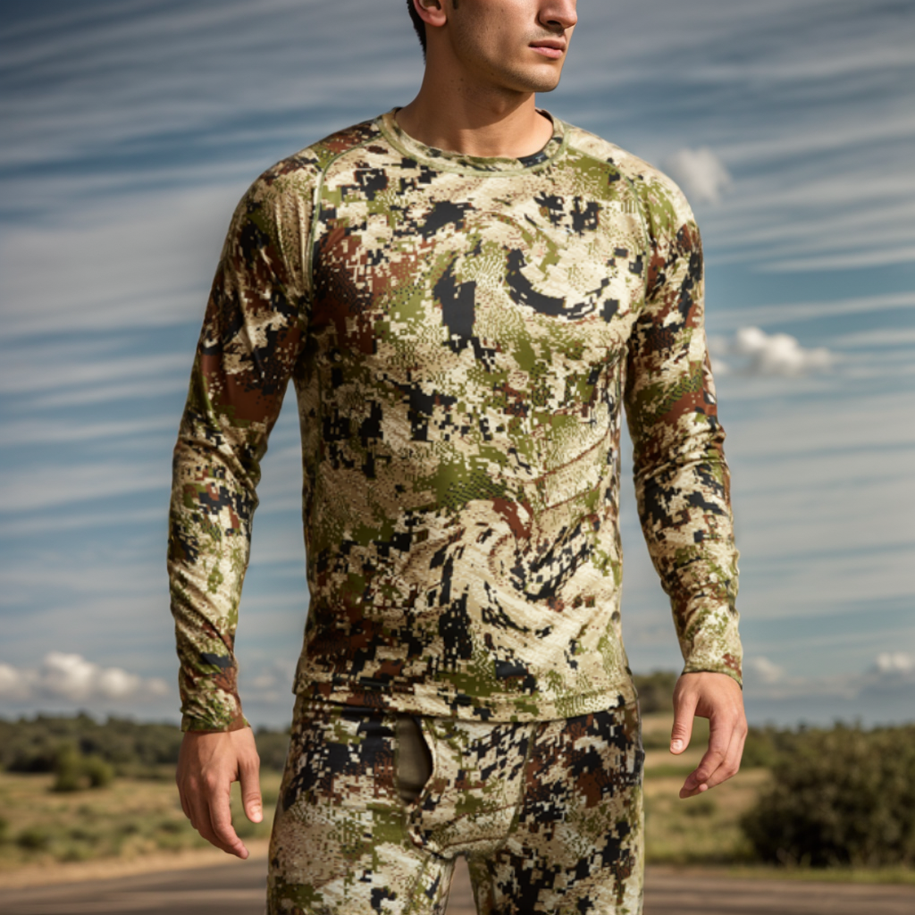 High-grade Autumn Hunting Long Sleeve Pullover Polyester Camouflage Anti-bacterial Quick Dry Sweat Hunting T-shirt