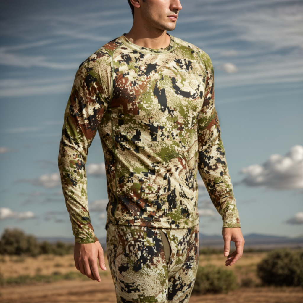 High-grade Autumn Hunting Long Sleeve Pullover Polyester Camouflage Anti-bacterial Quick Dry Sweat Hunting T-shirt