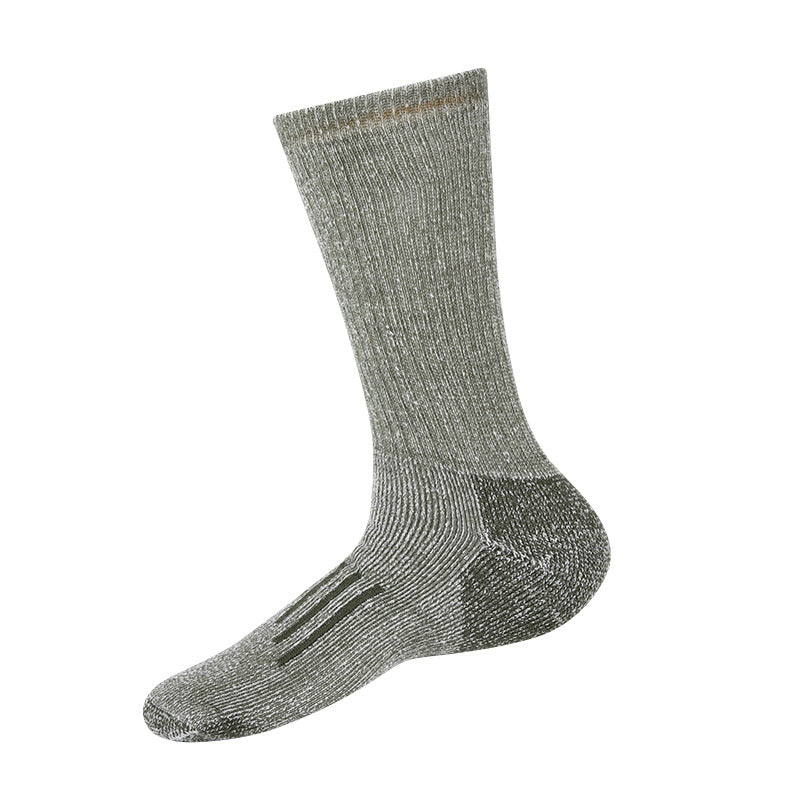 Wool men's socks with long elastic, full wool loops, thick needles, 108 stitches, reverse yarn knitting, long tube sheepskin