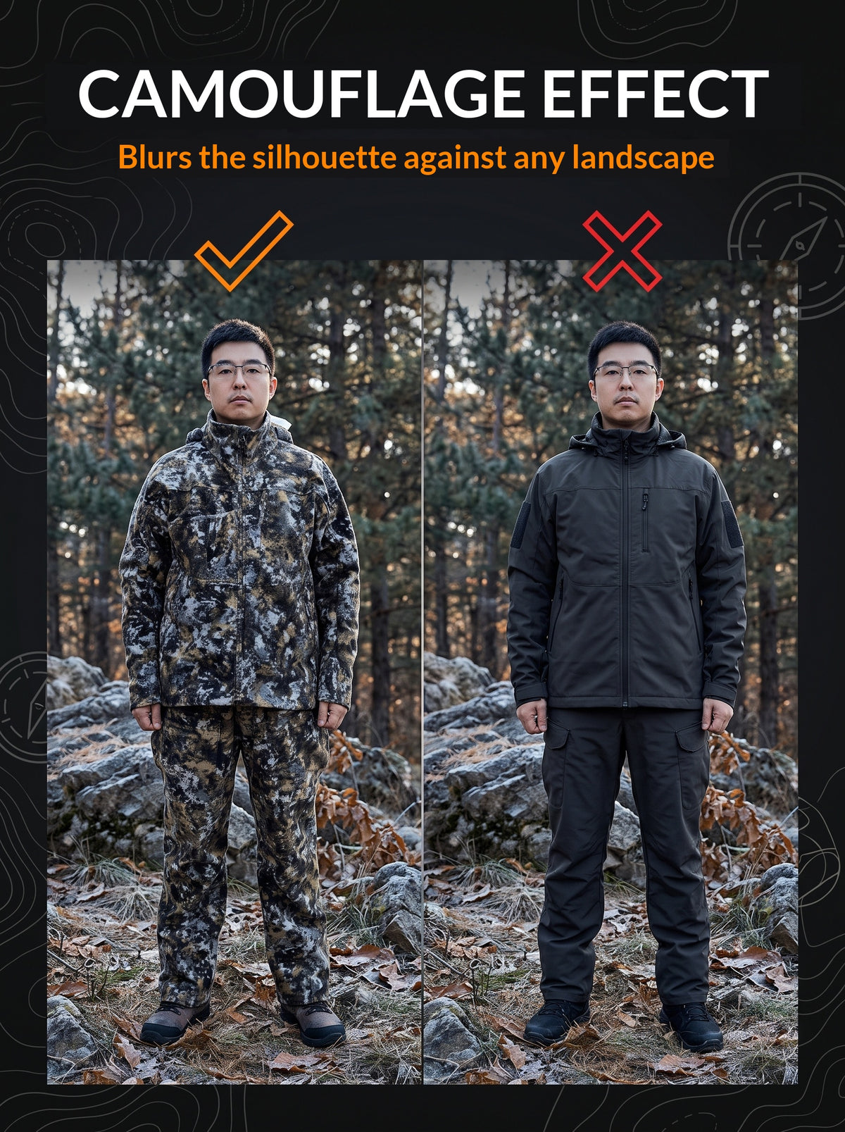 Polyester Fleece Hunting Jacket, Warm Synthetic Fabric, Camouflage Jacket