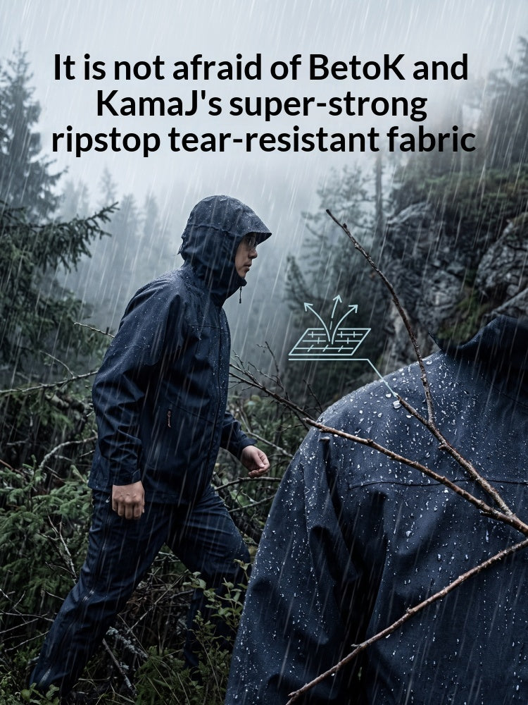 Men's Waterproof Windproof Breathable Hard Shell Hunting Raincoat Dew Point Jacket Fishing and Hunting Apparel