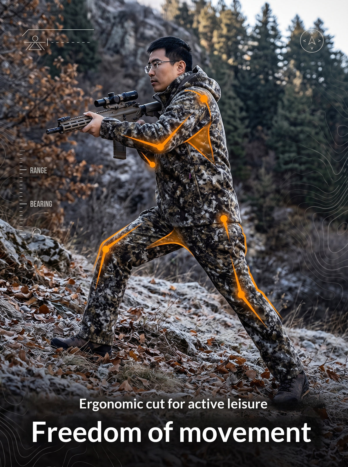 Polyester Fleece Hunting Jacket, Warm Synthetic Fabric, Camouflage Jacket