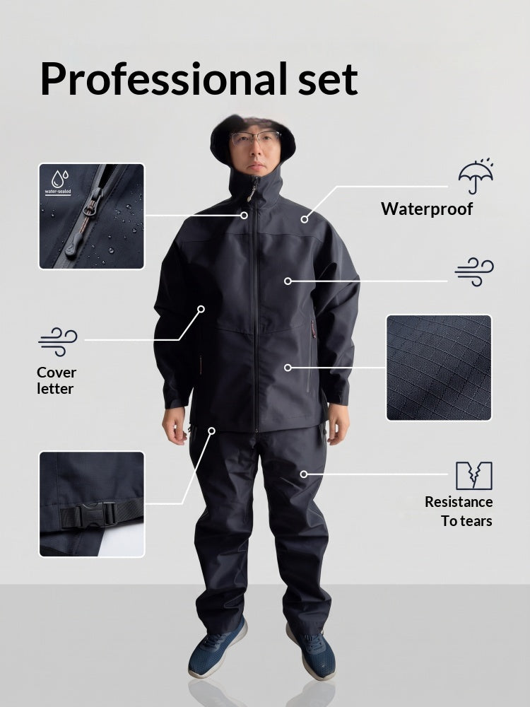 Men's Waterproof Windproof Breathable Hard Shell Hunting Raincoat Dew Point Jacket Fishing and Hunting Apparel